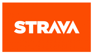 Strava Logo White on Red