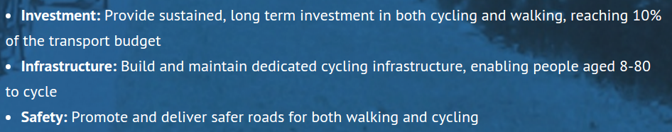 #WalkCycleVote promises