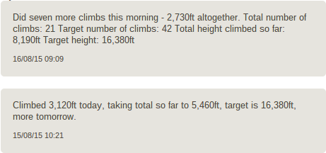 Updates after each day’s ride