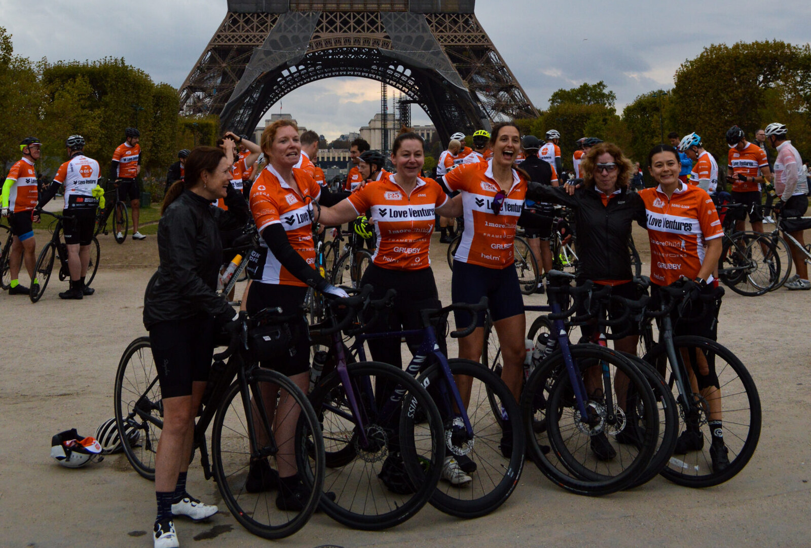 At the Eiffel Tower, Founders Leg 1 — London to Paris