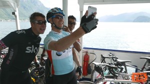 Smiling cyclists