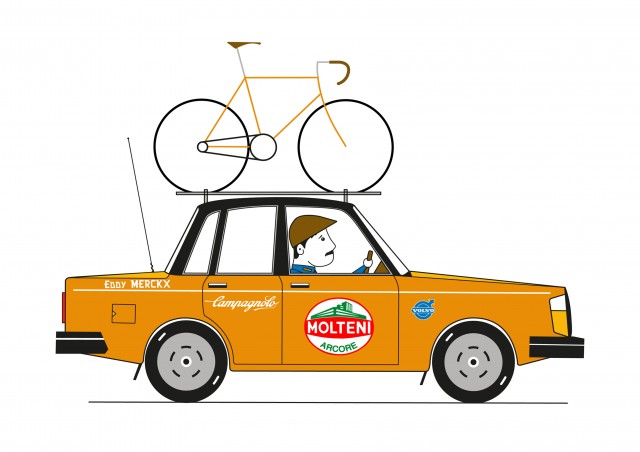 Cycling Design art vintage team car