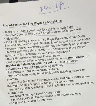cycling rules Hyde Park