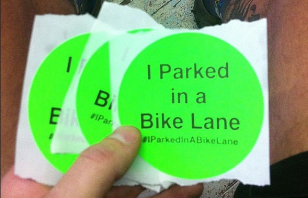 I parked in a bike lane stickers