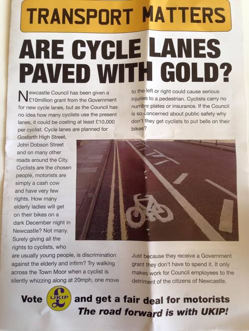 UKIP cycling policy flyer