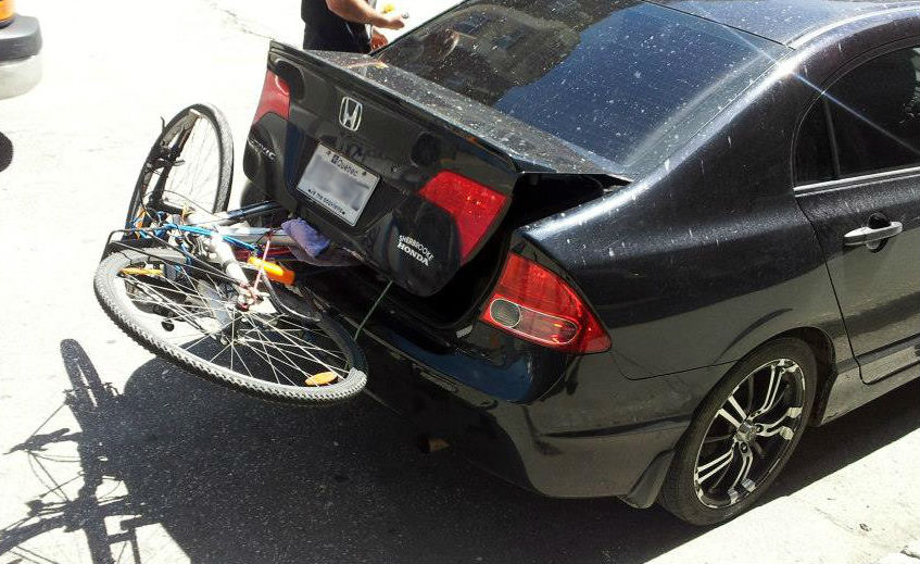 Hitch hiking with a bike