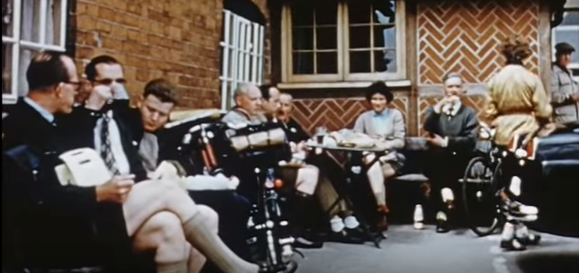 Cyclists drinking a pint