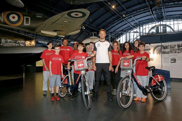 Jenson Button cycling