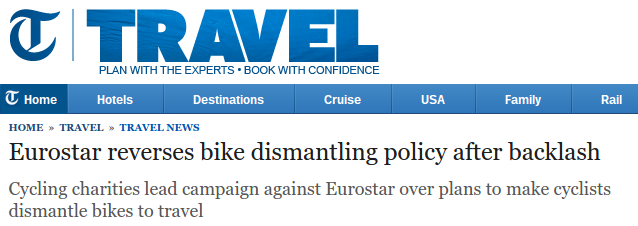 Telegraph Eurostar headline