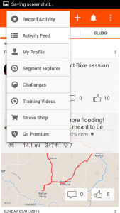 Strava home screen options