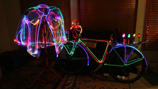 Lighted bicycle jacket